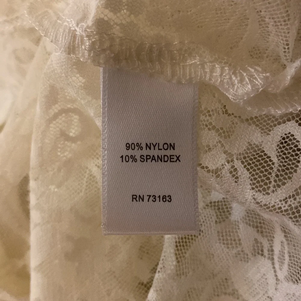 White Lace Button Down Top Layer - Picture 8 of 8